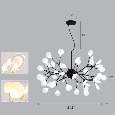 Black Tree Branch Chandelier Modern Stylish Acrylic LED Ceiling Suspension Lamp for Living Room