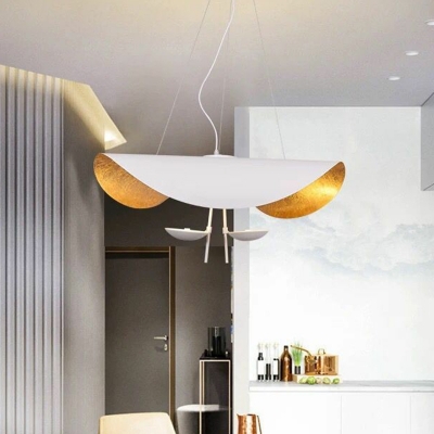 Creative Postmodern Hat Shape Hanging Light Metal 2 Bulbs Dining Room Pendant Lighting Fixture