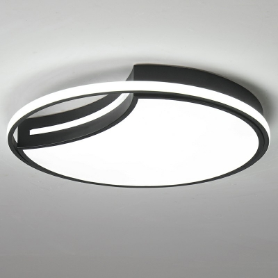 Crescent Shaped Acrylic Flush Light Nordic LED Black Flush Mount Ceiling Light for Bedroom