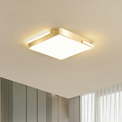 Gold Ultra-Thin Led Flush Mount Fixture Simple Metal Ceiling Light with Acrylic Diffuser for Corridor
