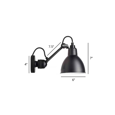 Industrial Style Swing Arm Reading Wall Lamp Single Metal Wall Mounted Light with Lampshade