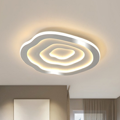 Layered-Look Bedroom Ceiling Light Acrylic Nordic Style Flush Mount Lamp in White