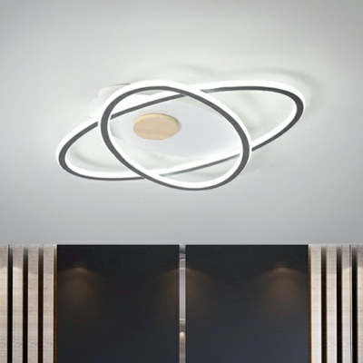 Orbit Semi Flush Ceiling Light Simple Style Metal Bedroom LED Flushmount Lighting