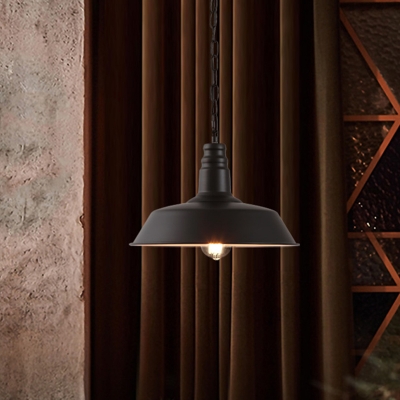 Retro Style Pot Lid Ceiling Light Single Iron Hanging Pendant Light for Restaurant