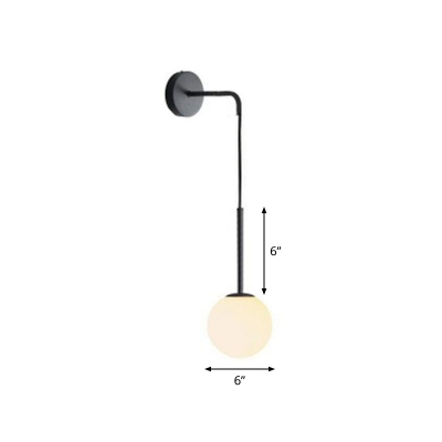 Spherical Wall Sconce Light Fixture Simplicity Glass 1-Light Bedside Wall Mounted Lamp