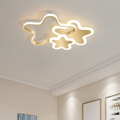 Star Shaped Child Room Flush Light Metal Modern Style LED Flush Ceiling Light Fixture