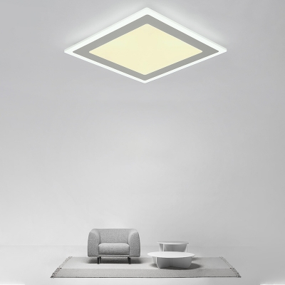 Ultra-Thin Acrylic Flush Mount Lighting Minimalist White LED Flush Mount for Living Room