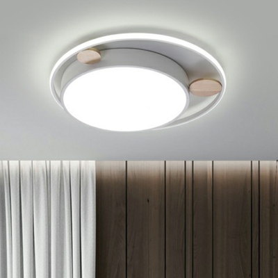 White Orbit LED Ceiling Light Fixture Simplicity Acrylic Flush Mounted Lamp for Bedroom