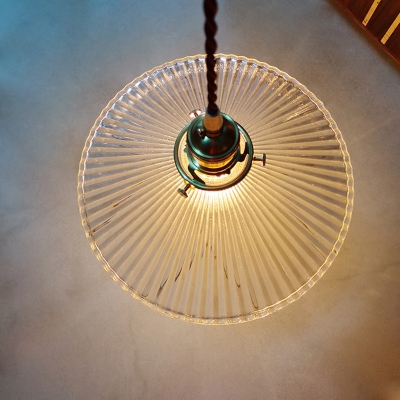 1 Bulb Hanging Lighting Simplicity Cone Glass Pendant Light Fixture for Restaurant