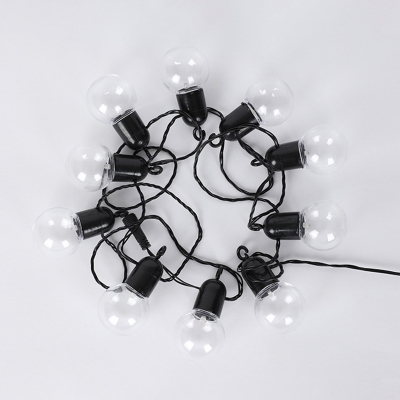 Contemporary Bulb Shaped LED String Light Plastic Courtyard Solar Powered Fairy Lighting