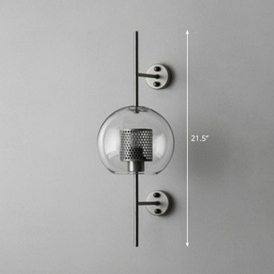 Metal Wire Mesh Wall Light Fixture Modern 1-Light Wall Sconce Lamp with Clear Glass Shade