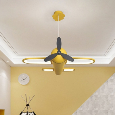 Metallic Airplane Chandelier Lighting Kids LED Pendant Light Fixture for Playroom