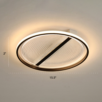 Metallic Ring LED Flush Mount Light Simplicity Flush Mount Ceiling Light for Study Room