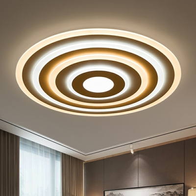 Novelty Minimalist Ripple Ceiling Fixture Acrylic Living Room LED Flush Mount Light in White