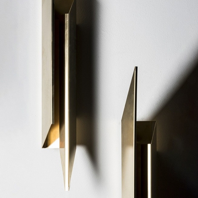 Postmodern Geometric Sconce Lighting Metal Corridor LED Wall Light Fixture in Gold