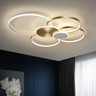 Ring Living Room LED Ceiling Fixture Acrylic Minimalistic Flush Mount Lighting Fixture