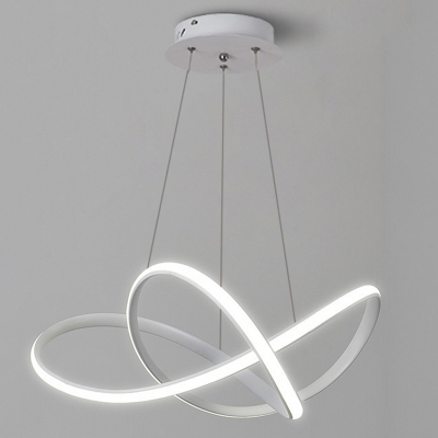 Seamless Curves Restaurant Chandelier Pendant Aluminum Artistic LED Suspension Light