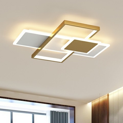 Stacked LED Flushmount Ceiling Lamp Minimalistic Metal Living Room Flush Mount Light Fixture