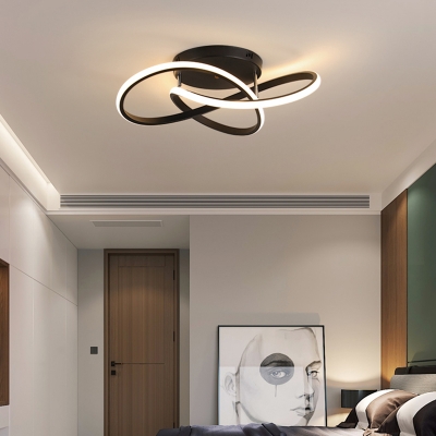 Twist Semi Mount Lighting Artistic Acrylic Bedroom LED Flush Mount Ceiling Fixture