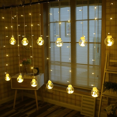 11.4ft Wishing Ball Plastic LED Fairy Lamp Artistic Clear Solar String Light for Backyard
