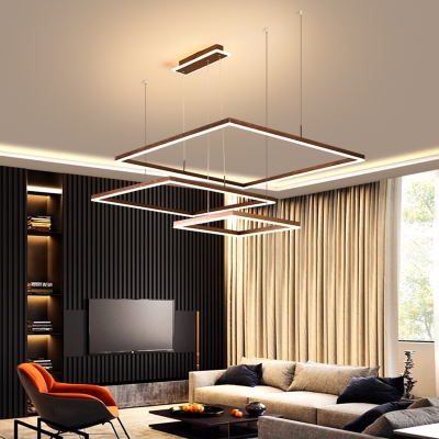 Contemporary Tiered Rhombus Chandelier Pendant Light Acrylic Living Room LED Hanging Light