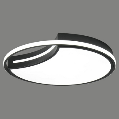 Crescent Shaped Acrylic Flush Light Nordic LED Black Flush Mount Ceiling Light for Bedroom
