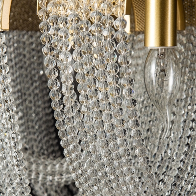 Crystal Tassel Pendant Light Luxurious Post-Modern Gold Finish Hanging Light Fixture