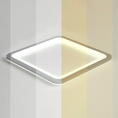 Extra-Thin Geometric LED Flush Light Minimalist Acrylic Living Room Ceiling Lighting in Dark Grey