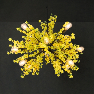 Flower Chandelier Lighting Fixture Industrial Style Metal Suspension Light for Restaurant