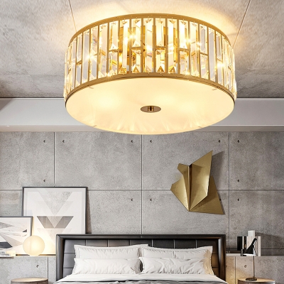 Geometrical Ceiling Flush Light Minimalist K9 Crystal Rectangle Bedroom Flushmount Light