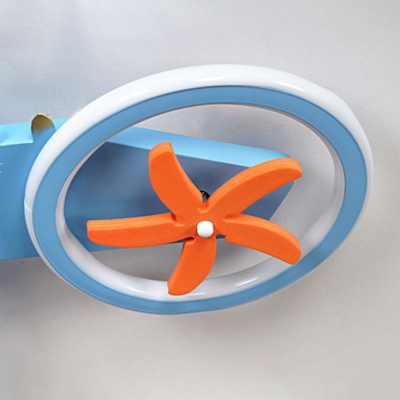 Minimalistic Plane Shaped LED Flush Lamp Acrylic Kids Room Flush Ceiling Light in Blue