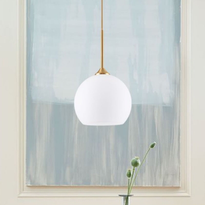 Modern Globe LED Ceiling Light White Frosted Glass Corridor Hanging Pendant Light