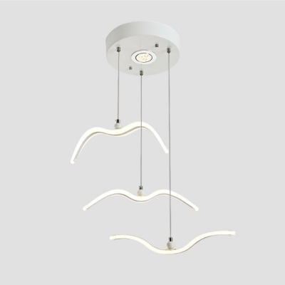 Seagull Multi Ceiling Light Nordic Style Acrylic White Suspension Lighting for Restaurant