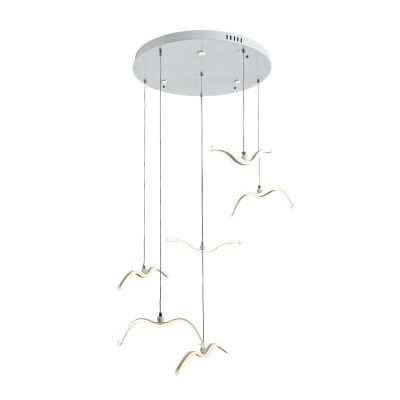 Seagull Multi Ceiling Light Nordic Style Acrylic White Suspension Lighting for Restaurant