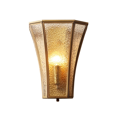 Single Wall Light Antique Flared Beveled Glass Wall Lighting Fixture for Corridor