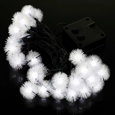 16.4ft Chuzzle Ball Courtyard Solar String Lamp Plastic Art Decor LED Fairy Lighting in White