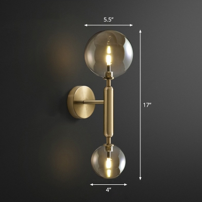 Ball Shaped Wall Lamp Fixture Postmodern Glass Restaurant Wall Mounted Light with Arm