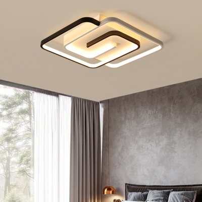 Black and White Geometric Flush Light Nordic Style Acrylic LED Flush Ceiling Lighting