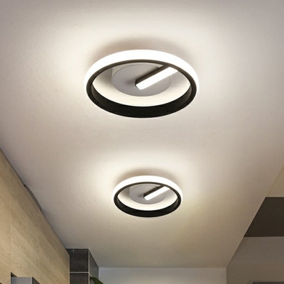 Black Geometric Shaped LED Flush Mount Lighting Simplicity Acrylic Ceiling Light for Kitchen