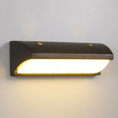 Geometric Aluminum LED Sconce Lamp Simplicity Matte Black Wall Light with Acrylic Shade for Patio