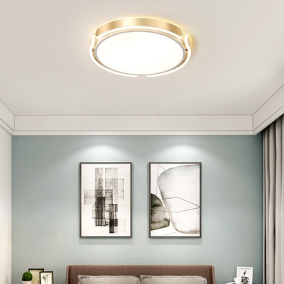 Round LED Flush Mount Light Simplicity Acrylic Gold Flush Mount Ceiling Light for Bedroom