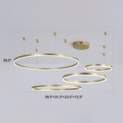 Acrylic Tiered Hoop Chandelier Lighting Minimalist LED Pendant Light for Living Room