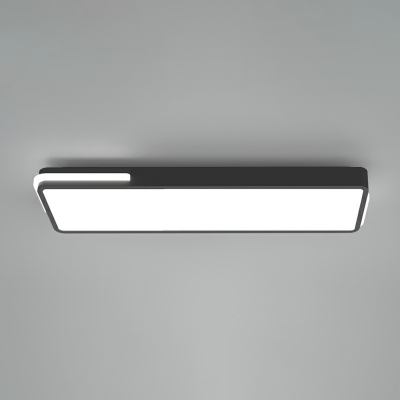 Black Rectangle Flush Ceiling Light Fixture Simplicity LED Acrylic Flushmount for Corridor