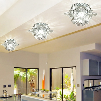 Blossom Clear Crystal Flushmount Contemporary LED Ceiling Flush Light for Corridor