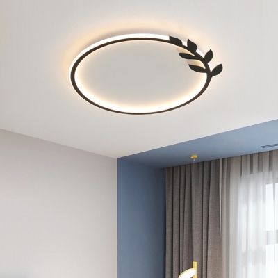 Minimalist Circular Flush Mount Lighting Iron Kids Bedroom LED Flush Mount Fixture