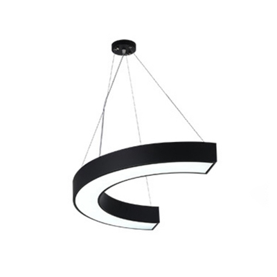 Semicircle Chandelier Pendant Light Minimalist Acrylic Office LED Ceiling Suspension Lamp