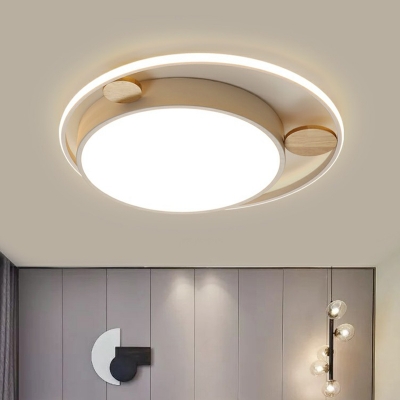White Orbit LED Ceiling Light Fixture Simplicity Acrylic Flush Mounted Lamp for Bedroom