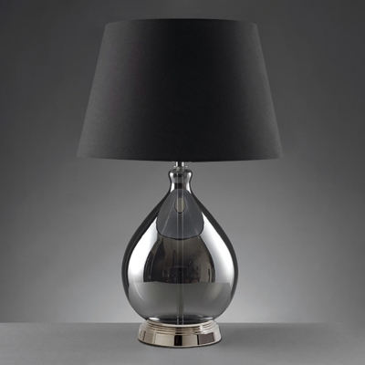 Bucket Shade Table Lamp Modern Style Fabric Single Living Room Nightstand Lighting