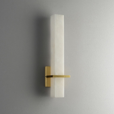 Corridor LED Wall Light Postmodern White Sconce Lighting with Rectangular Marble Shade