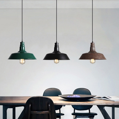 Loft Style Barn Shade Pendant Lighting Single Metal Hanging Ceiling Light for Dining Room
